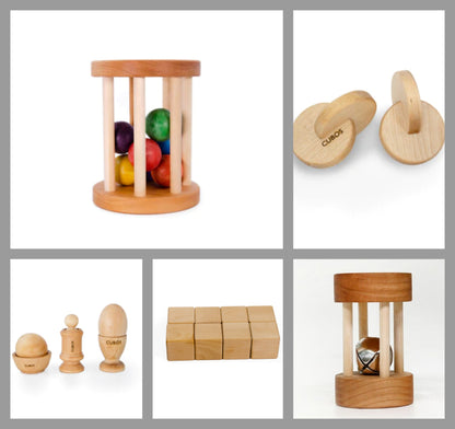 Montessori Permanence Box - A wooden box with a sliding lid and a cutout hole, designed to introduce the concept of object permanence to children in Montessori education. Encourages fine motor skills, problem-solving, and cognitive development 4-6M