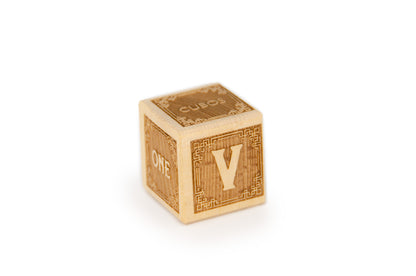 Cubos Classic Wooden Alphabet Block Set - V