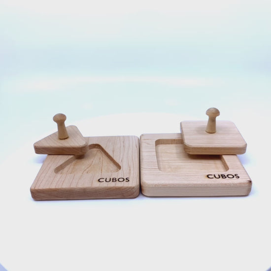 360-degree view of the Cubos Triangle and Square Puzzle (Opened)