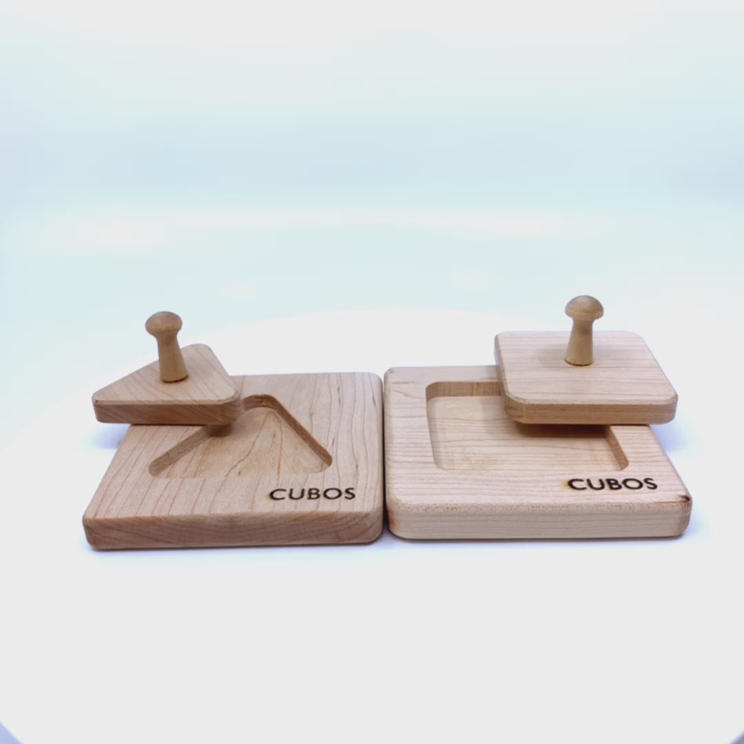 360-degree view of the Cubos Triangle and Square Puzzle (Opened)