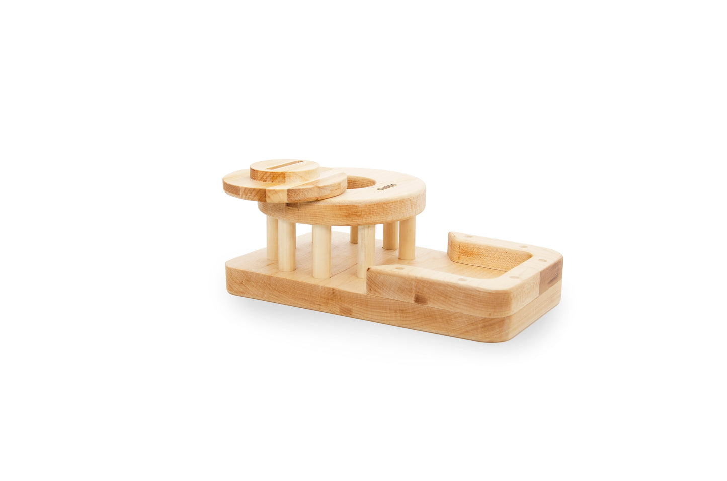 Montessori Permanence Box - A wooden box with a sliding lid and a cutout hole, designed to introduce the concept of object permanence to children in Montessori education. Encourages fine motor skills, problem-solving, and cognitive development