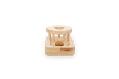 Montessori Permanence Box - A wooden box with a sliding lid and a cutout hole, designed to introduce the concept of object permanence to children in Montessori education. Encourages fine motor skills, problem-solving, and cognitive development