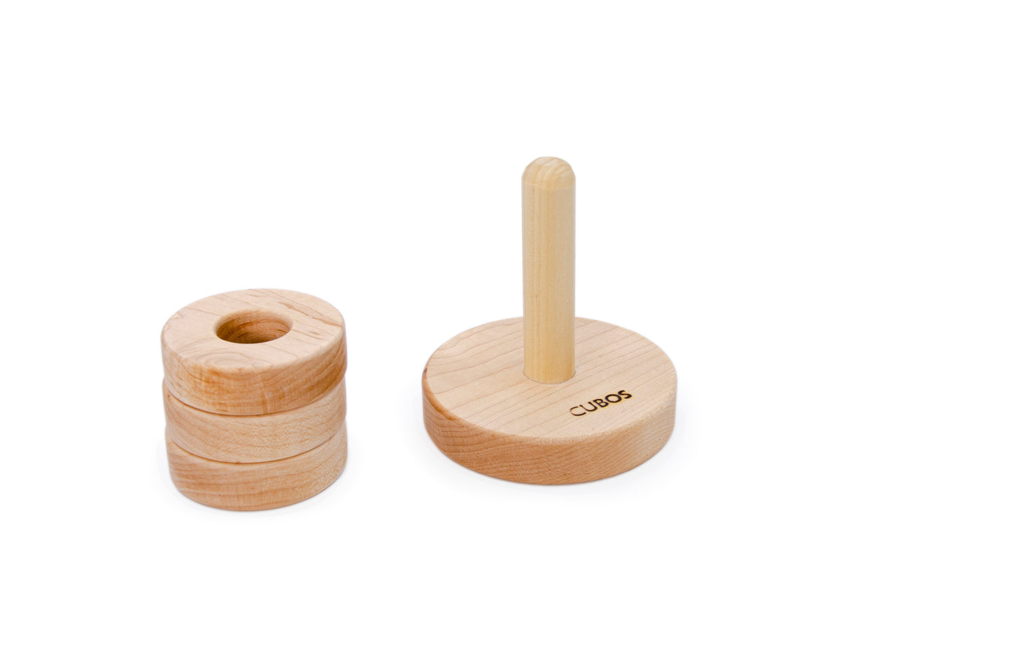CUBOS Vertical Dowel - Wooden stacking toy for kids.